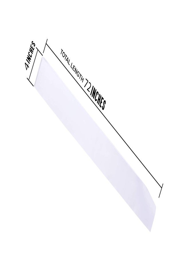 hubops Plain White Satin Ribbon 4inch Plain White sash for DIY sash Also Make scrunchies,Crafts, Gift Wrapping, Hair Bows, Wedding Party Decoration 72inch Length (Pack of 10) - Image 2